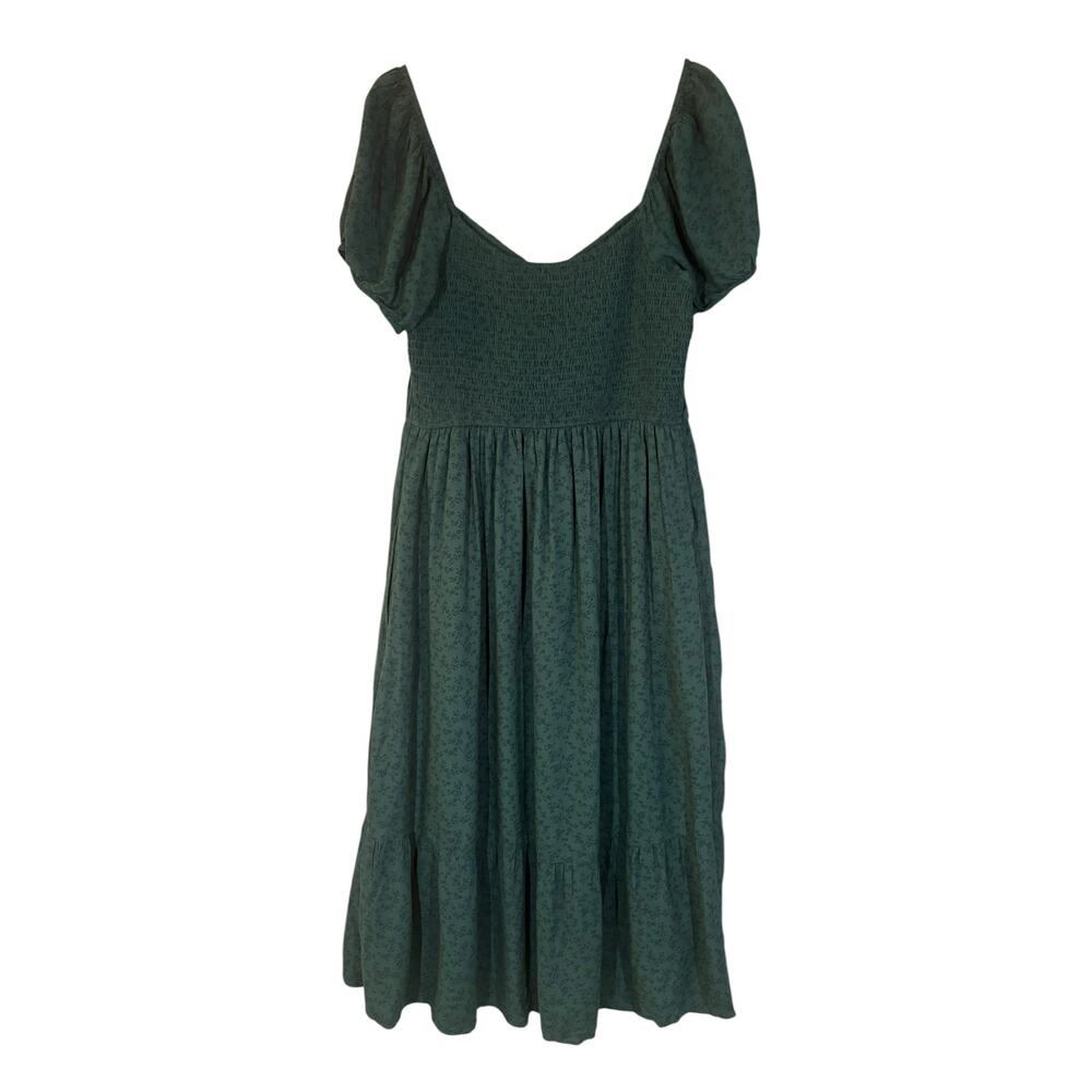 Hollister Green Milkmaid Midi Dress Cottage Feminine Peasant XL Shabby Chic - Picture 3 of 13